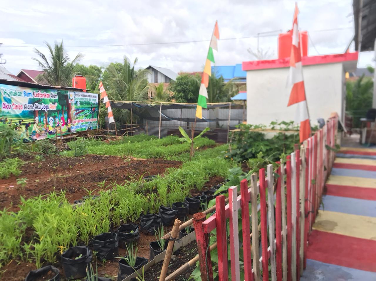 Kebun yang hijau untuk media pembelajaran alamiah